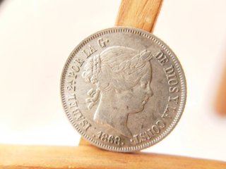 Moneda Plata 40 céntimos Escudo 1868 *18*68 Isabel