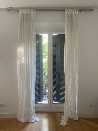Cortinas blancas Ikea con barra acero leroy merlkn