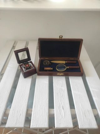 Set Escritorio Vintage Náutico y Cajita de Música