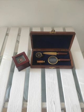 Set Escritorio Vintage Náutico y Cajita de Música