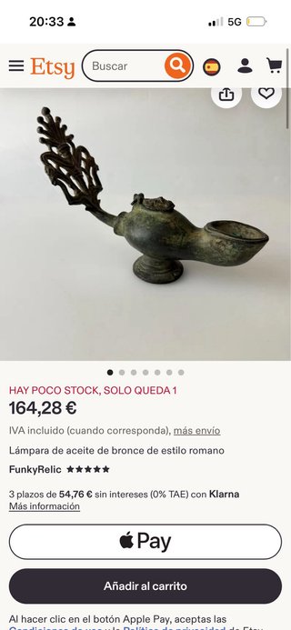 Lámpara de aceite Selúcida de bronce