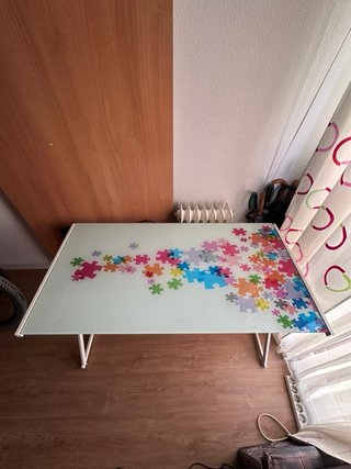 Mesa cristal puzzle multicolor