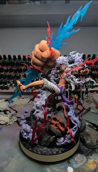 Figura Luffy Gear 5 VS Kaido 1/6 Pintada