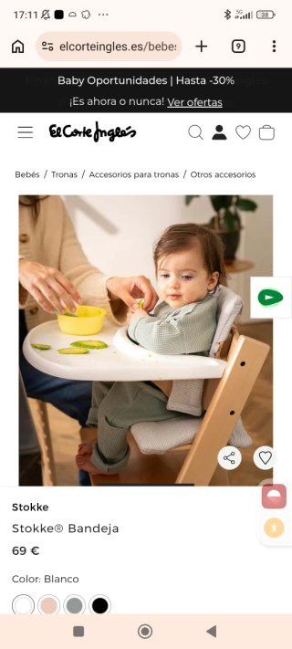 Trona Stokke in legno e beige