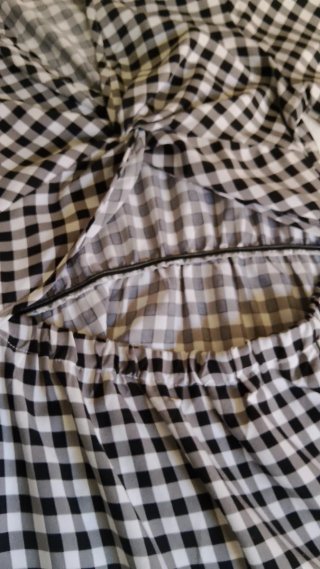 Vestido largo cuadros vichy negro y blanco