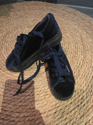 Zapatos Niña Talla 30 Azul Terciopelo