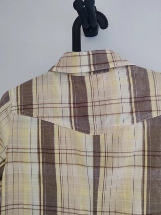 Vestido cuadros marrón y amarillo