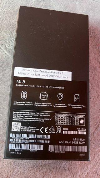 Telefono Xiaomi Mi 8 Nero