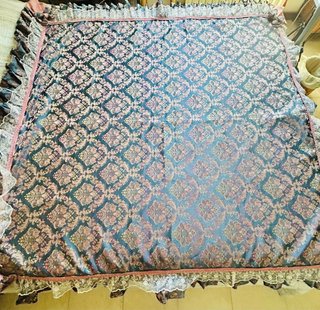 Copritavolo vintage damascato pizzo cotone e raso