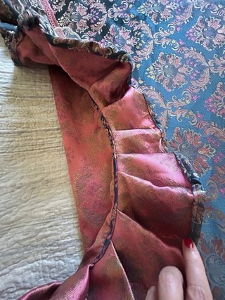 Copritavolo vintage damascato pizzo cotone e raso