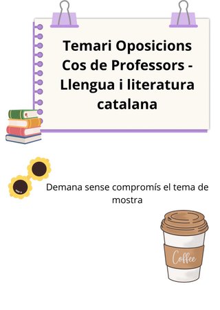 Temari oposicions llengua i literatura catalana