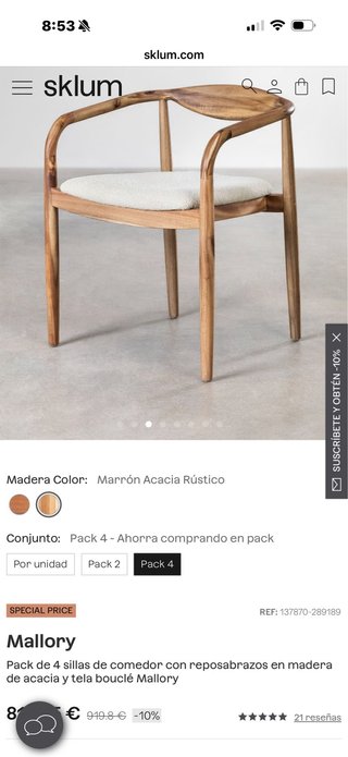 Juego de 4 sillas
