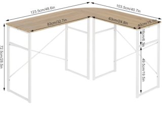 Escritorio esquinero madera y metal