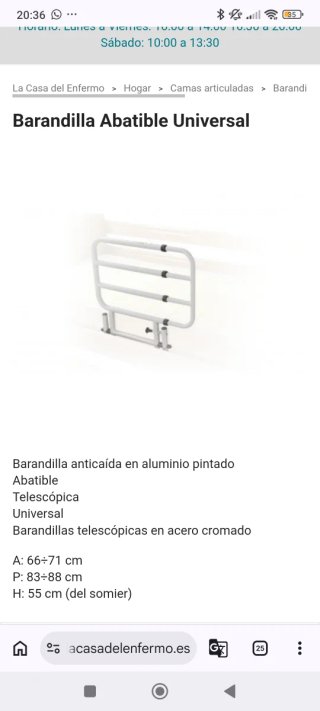 Barandilla Abatible Universal 88 cm