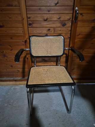 Silla Cesca Metal y Rattan