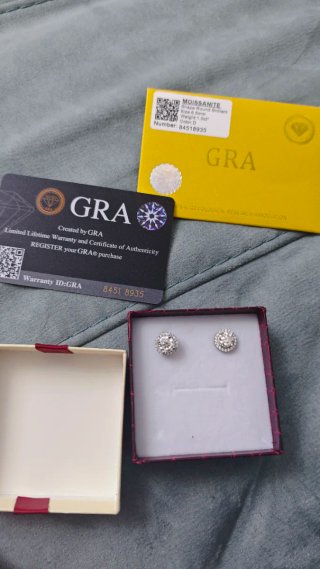 Orecchini Moissanite GRA 1CT Argento 925