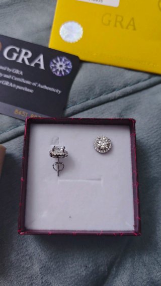 Orecchini Moissanite GRA 1CT Argento 925