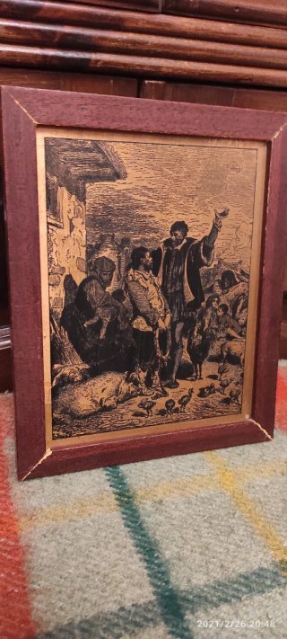 Cuadro matriz cobre Grabado antiguo Don Quijote