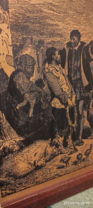 Cuadro matriz cobre Grabado antiguo Don Quijote