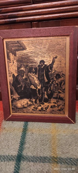 Cuadro matriz cobre Grabado antiguo Don Quijote