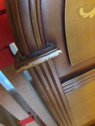 Cabecero vintage madera y ratán cama de 90cm.