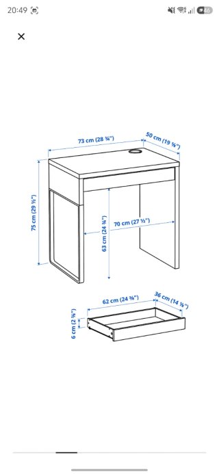 Escritorio IKEA MICKE Blanco
