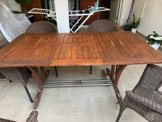 Mesa de teka extensible para terraza
