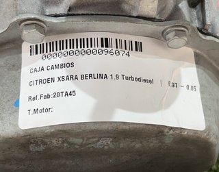 Citroen 96074 caja cambios 20ta45 xsara berlina
