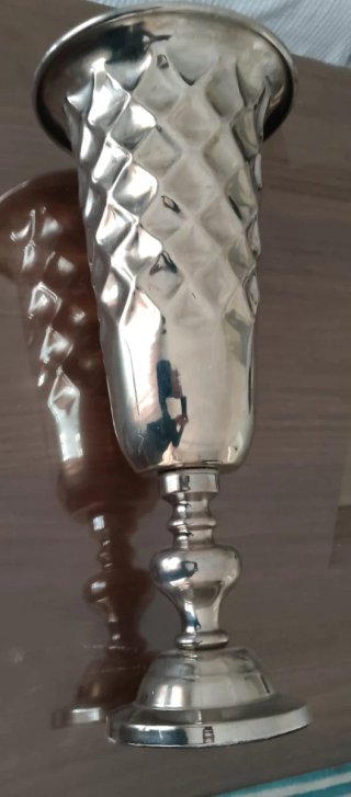 Jarrón Decorativo Metal Plateado