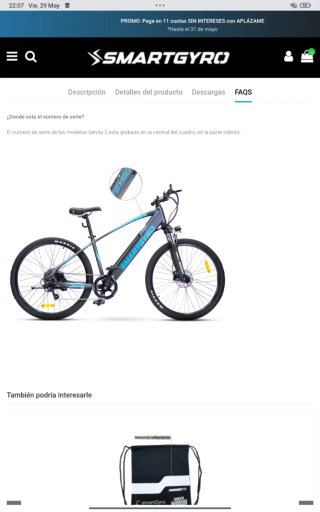 Bicicleta Eléctrica SmartGyro Senda 2