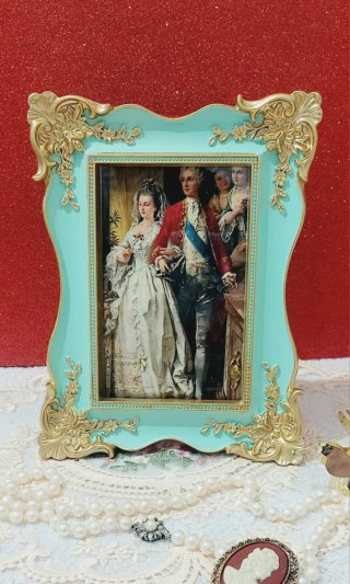 Portaretratos Vintage Oro y Teal
