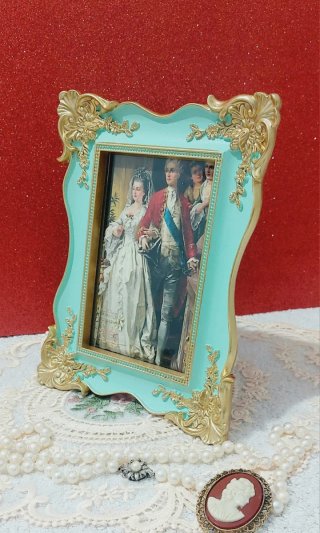 Portaretratos Vintage Oro y Teal