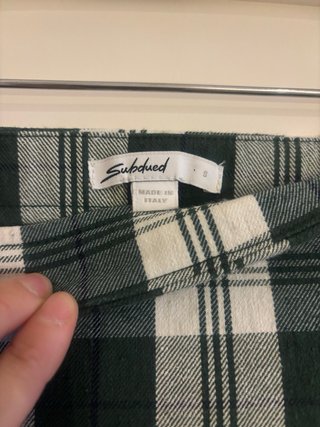 Falda de cuadros verde y blanco