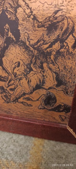 Cuadro matriz cobre grabado antiguo Don Quijote