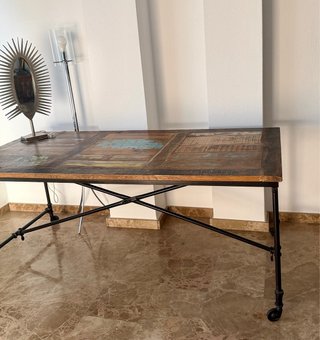 REBAJADA. WESTING. Mesa comedor Madera y Hierro.