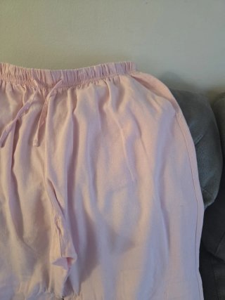 Pantalón de lino rosa