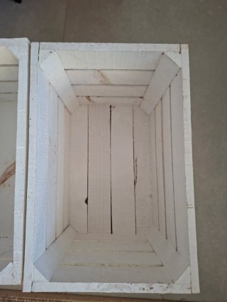 Cajas de Madera Blancas Vintage 30x20x20cm