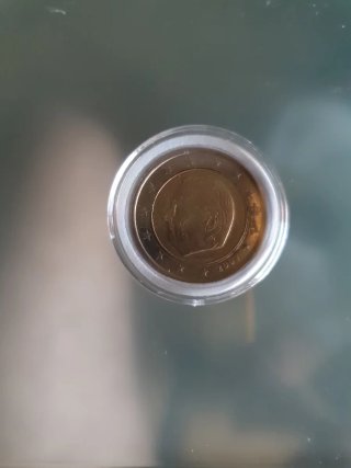Moneda 2 euros Bélgica 2007 rotura cuño