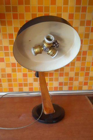 Lámpara Fase Péndulo Vintage Madera Metal