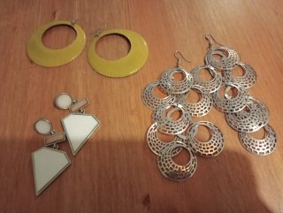 Lote 3 pares pendientes grandes