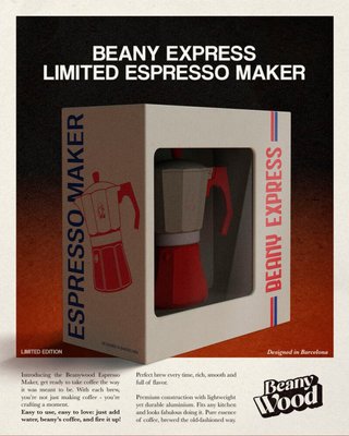 Cafetera Moka Beanywood Edición Limitada