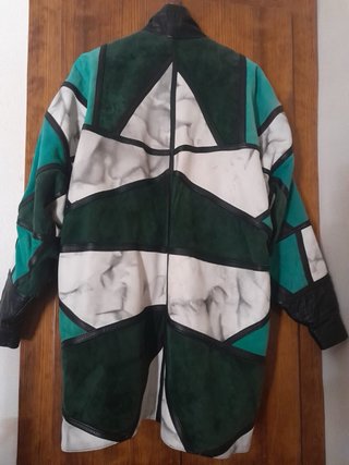 Cazadora patchwork cuero genuino