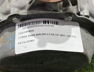 20tb51 caja cambios citroen xsara berlina 96096