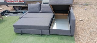 Sofá Cama Canapé Gris 2,30m