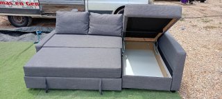 Sofá Cama Canapé Gris 2,30m