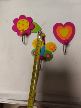 3 Perchas Decorativas Infantiles (Flor, Corazón, M
