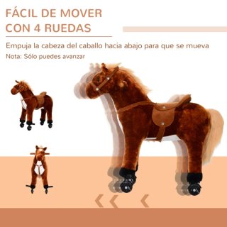Caballito de peluche con ruedas