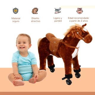 Caballito de peluche con ruedas