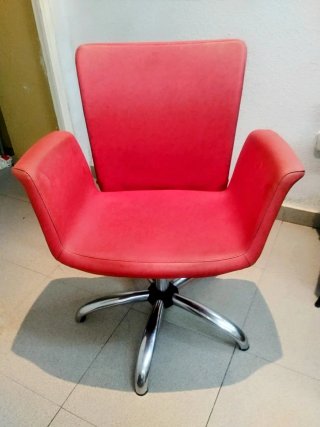 3 Sillones Peluquería Rojo