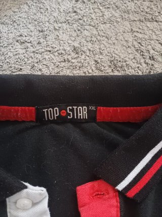 Polo Top Star Negro Logo Bordado XXL